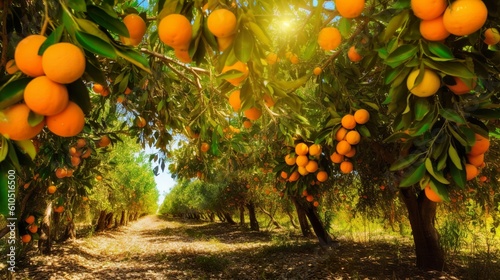 orange tree in the garden created with Generative AI