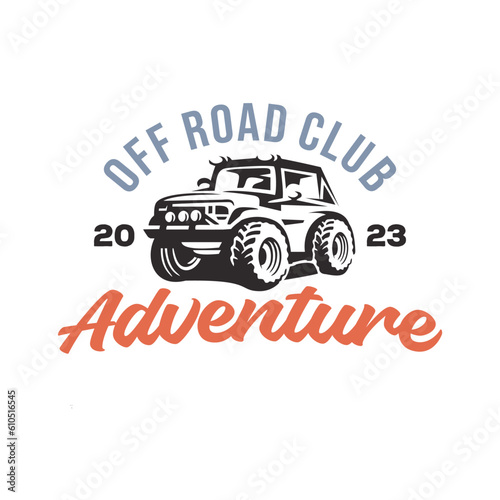vintage logo car off road template illustration