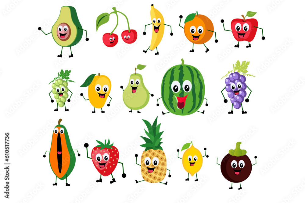 Cute fruit vector Cute fruit vector