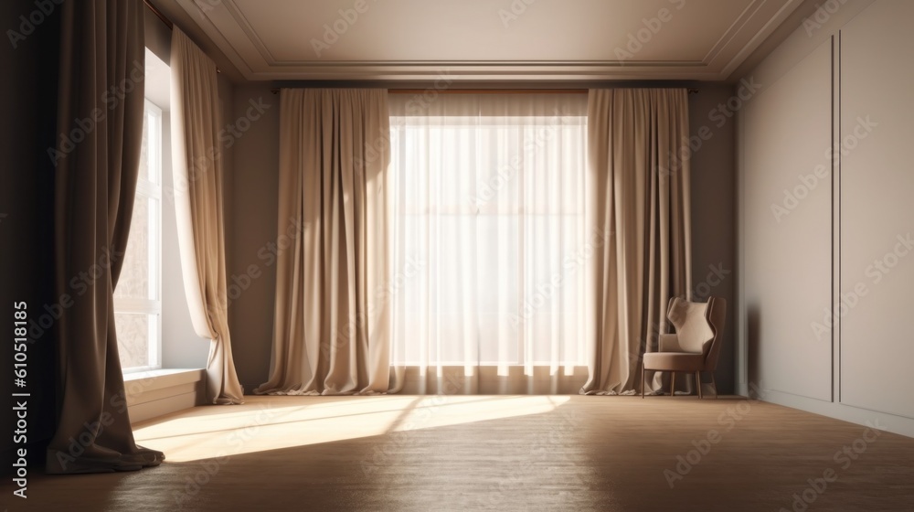 Interior empty room. Generated with AI Interior empty room. Generated with AI
