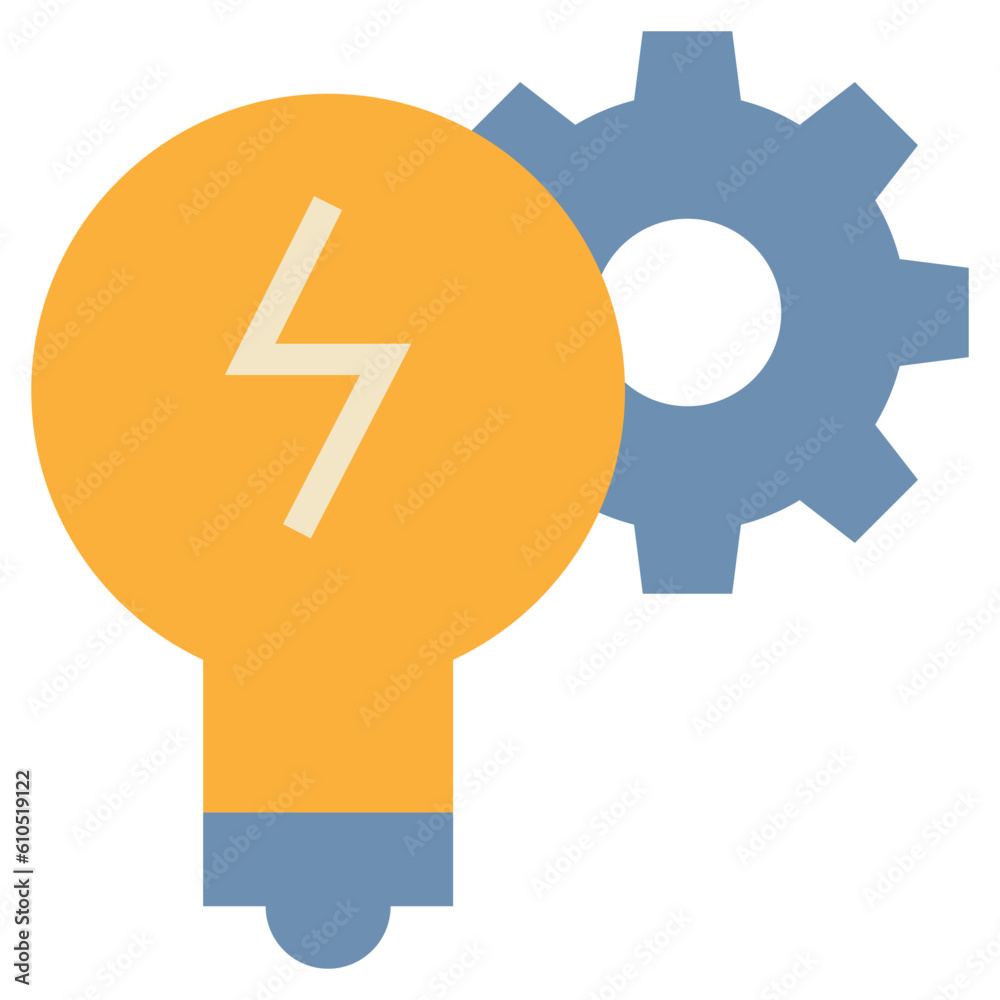 idea creative blub light cog gear wheel management icon flat style idea creative blub light cog gear wheel management icon flat style