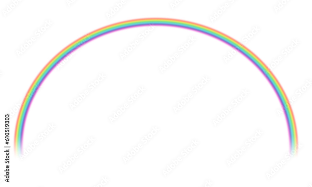 Rainbow with transparent effect isolated on white background