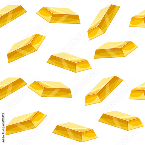 Gold bar seamless pattern, bullions golden treasury luxury rich