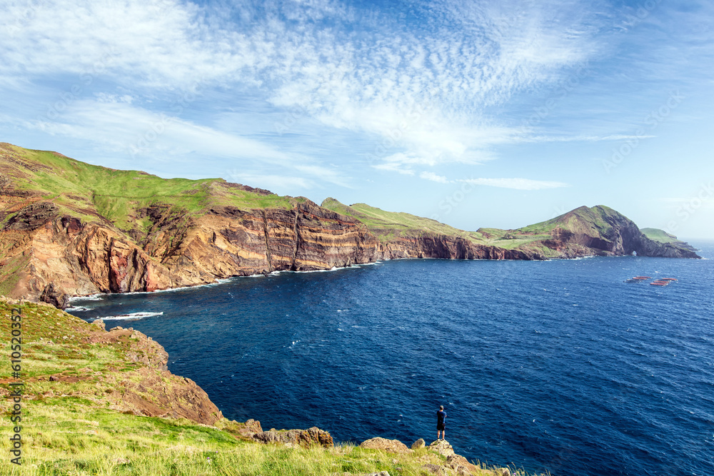 High cliffs at Ponta de São Lourenço on the island of Madeira