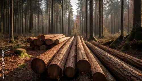 lumber in the forest, Generative AI