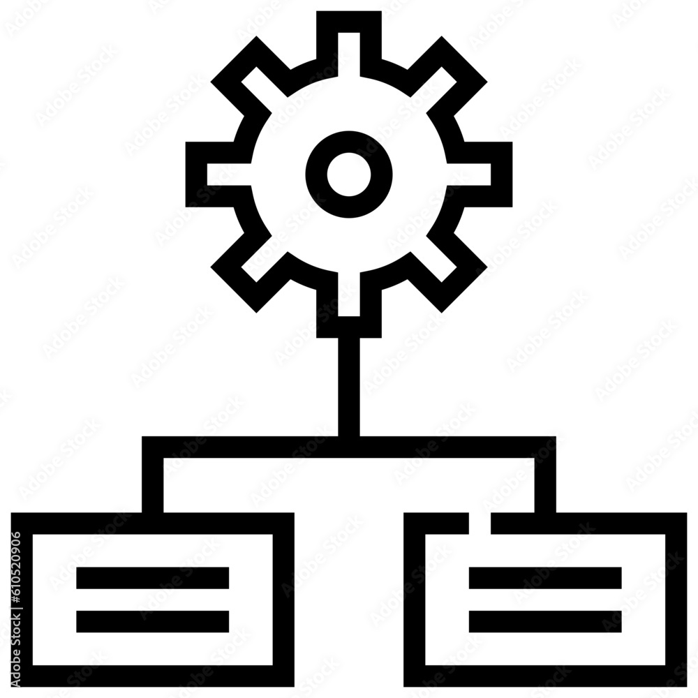 cog gear wheel organization chart management icon simple line cog gear wheel organization chart management icon simple line