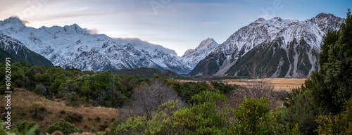 Sunset over Aoraki Mt Cook National Park, New Zealand