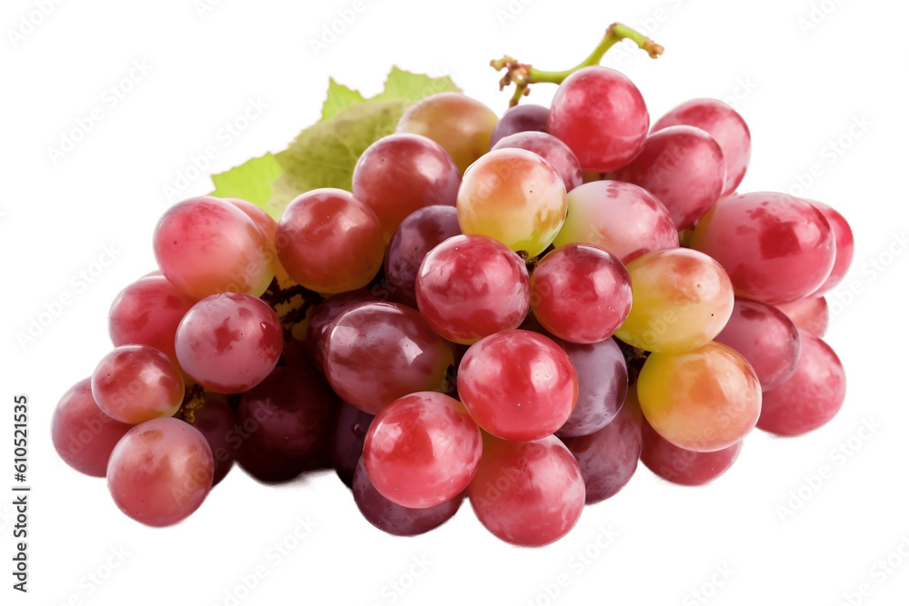 Bunch of Grapes: Isolated Illustration on Transparent Background, Generative Ai