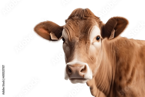 Cow Isolated Illustration on Transparent Background, Generative Ai