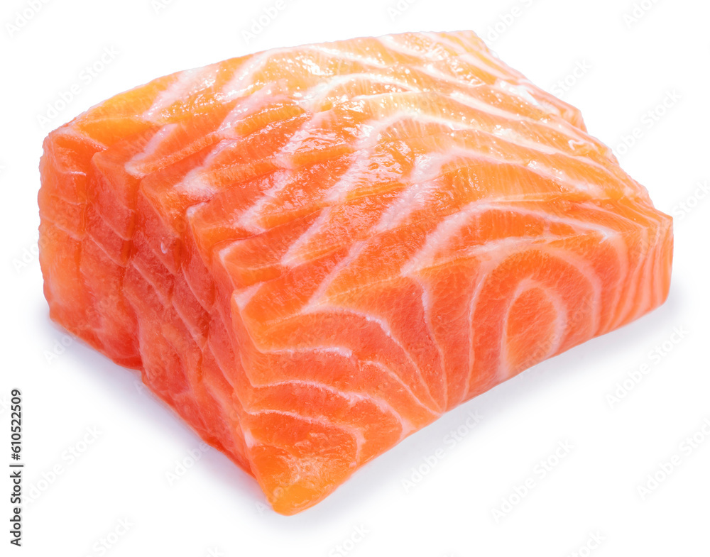 Sliced Fresh Salmon isolated on white background, Salmon Fillet isolated on white background With work path. Sliced Fresh Salmon isolated on white background, Salmon Fillet isolated on white background With work path.