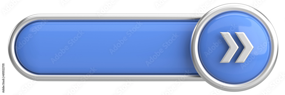 Next button. Continue button. 3D illustration. Next button. Continue button. 3D illustration.