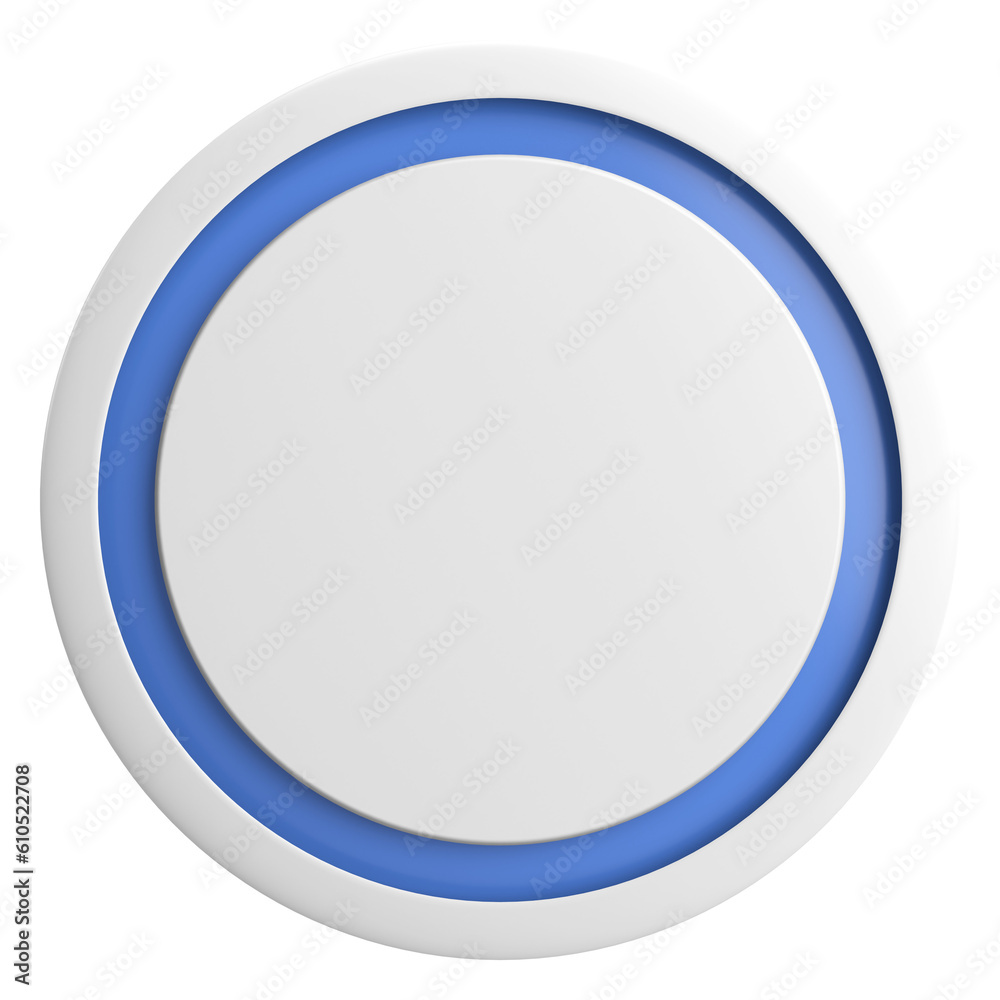 3D circle button. Empty button. 3D illustration. 3D circle button. Empty button. 3D illustration.