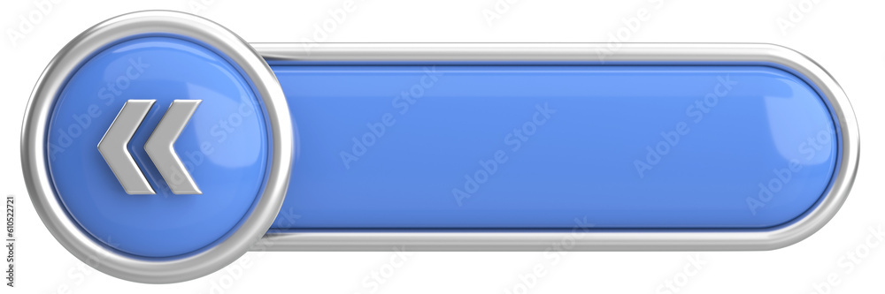Previous button. Back button. 3D illustration.