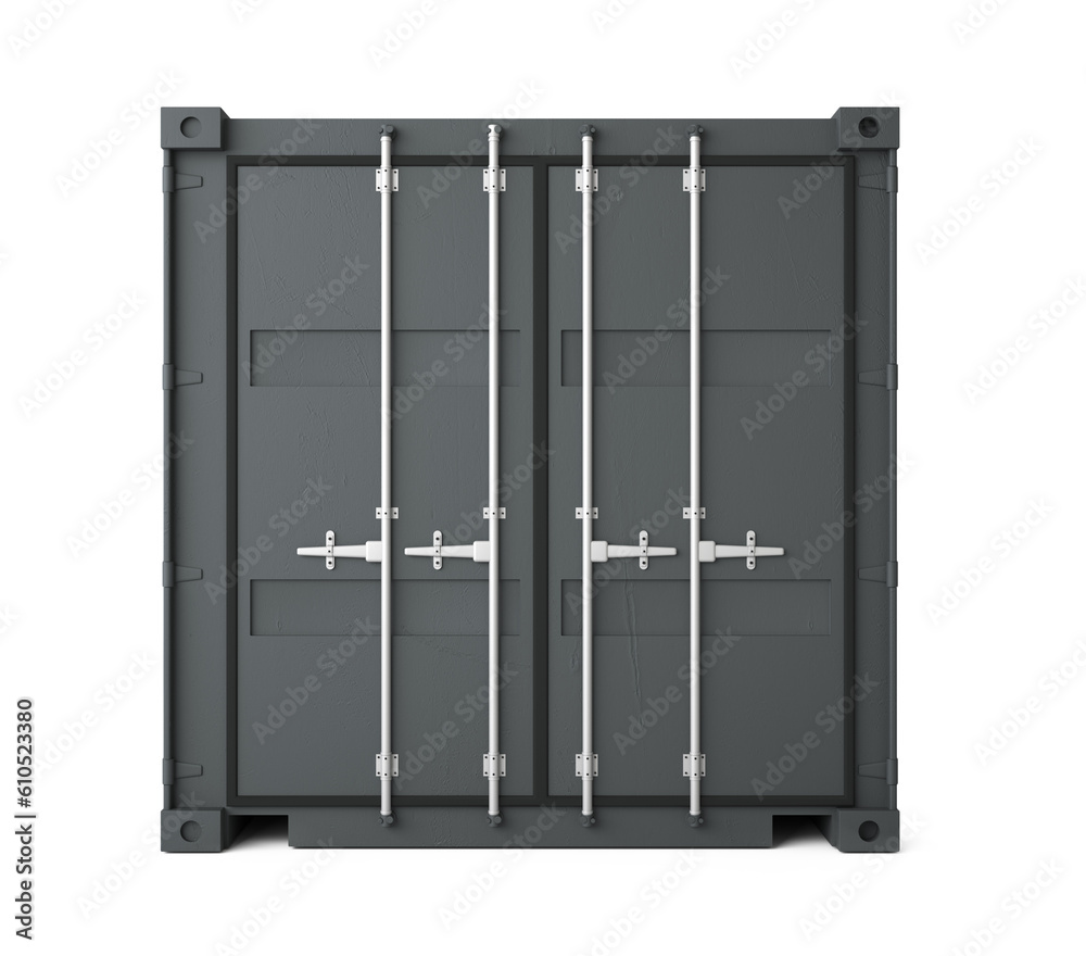 3d rendering of gray container cargo on white background 3d rendering of gray container cargo on white background