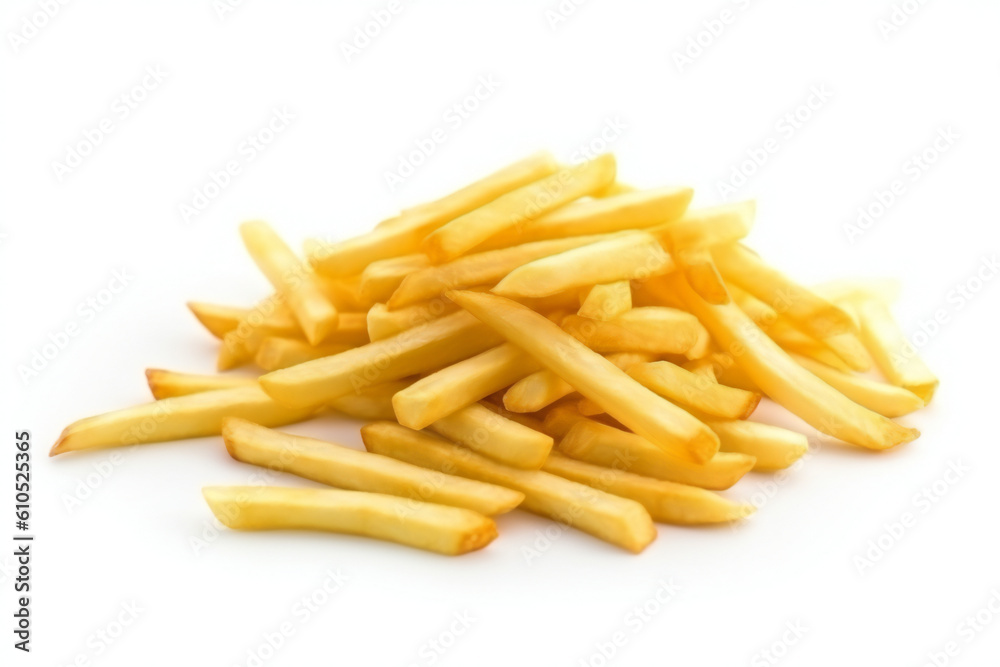 French fries on white background, Generative AI French fries on white background, Generative AI