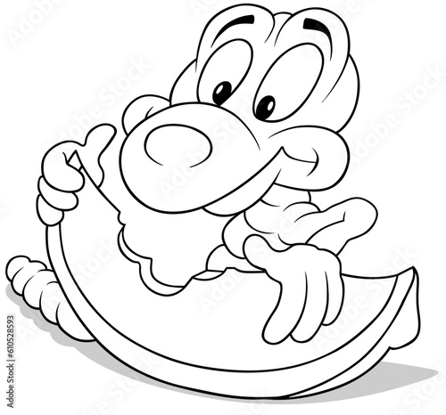 Drawing of a Worm Eating an...