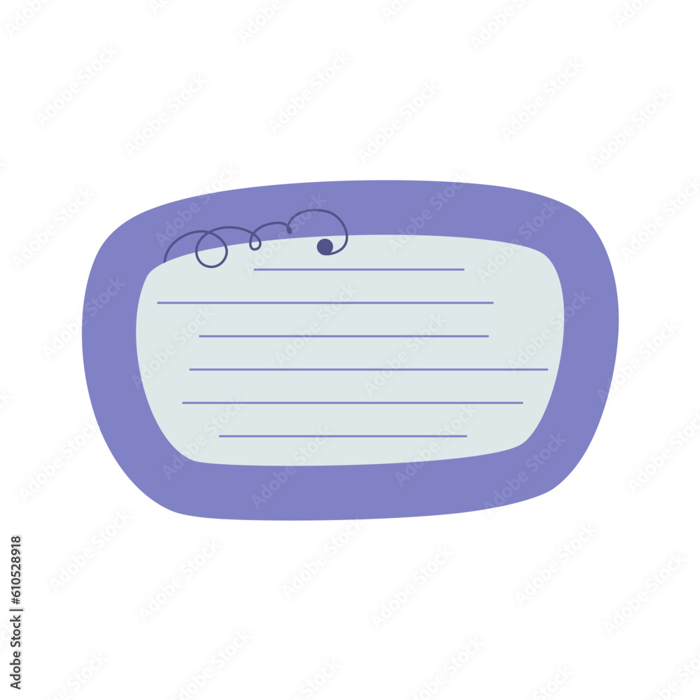 Cute Memo Notebook paper frame for text. Planner sticker element sticky. Flat vector illustration. Cute Notes planner page. Cute Memo Notebook paper frame for text. Planner sticker element sticky. Flat vector illustration. Cute Notes planner page.