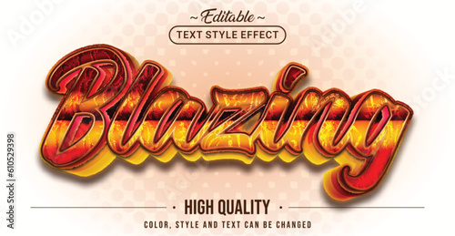 Editable text style effect - Blazing text style theme.