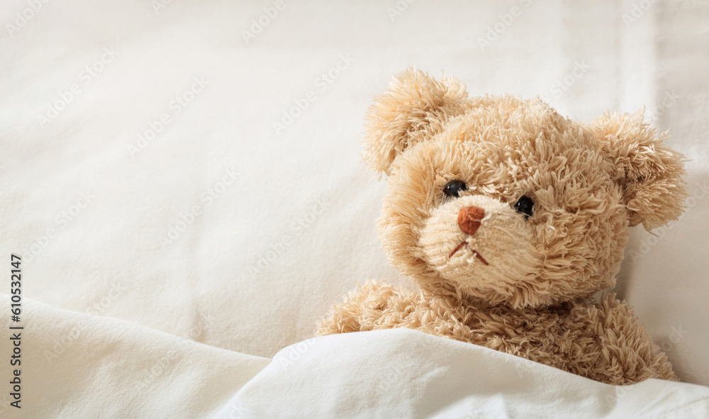 Teddy bear sick in the hospital