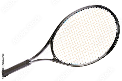 Sport equipment ,Black Tennis racket isolated On White background With work path. © Juraiwan
