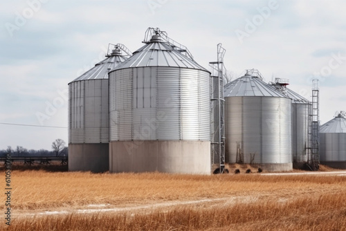 Building for storage and drying of grain crops  Agricultural Silo