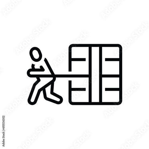 Black line icon for efforts 