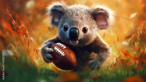 koala playing rugby