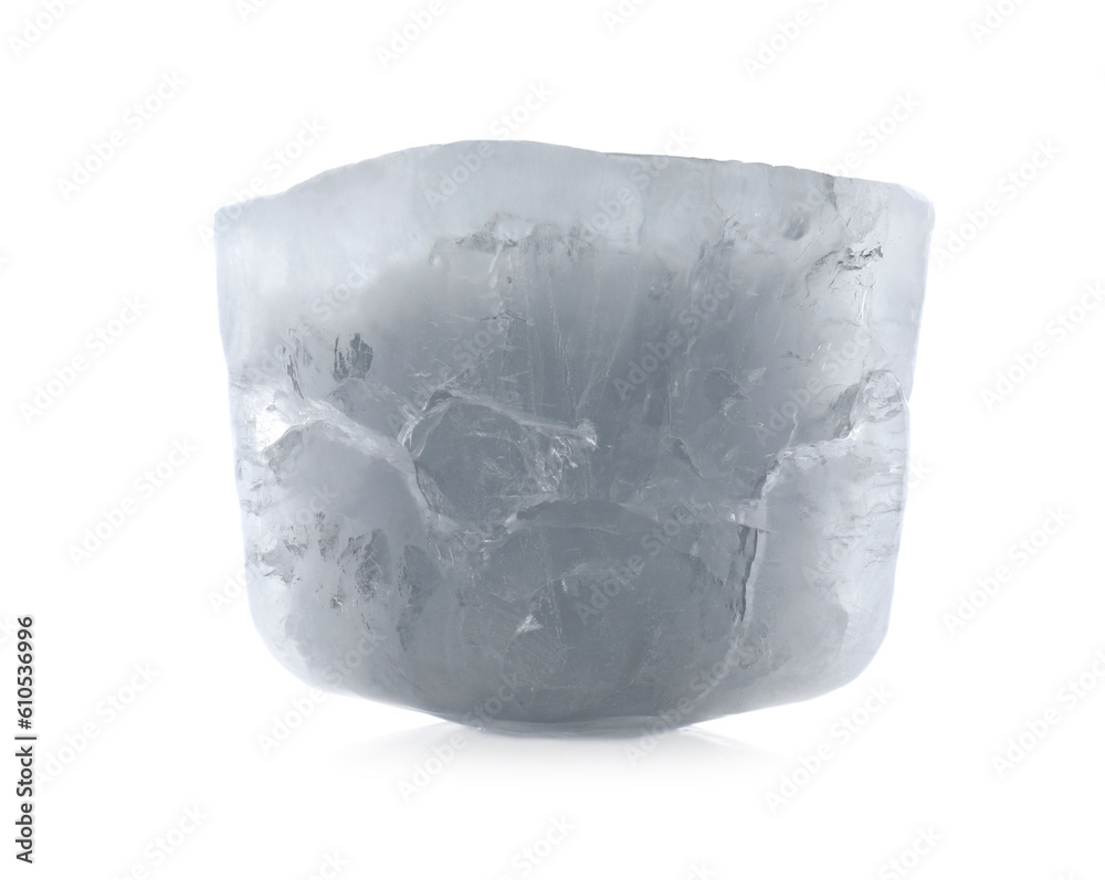 Fototapeta premium One crystal clear ice cube isolated on white