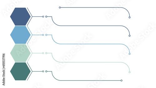 Blank company process chart infographic template as vector with 4 options can be used for progress, diagram, annual report, web design. Business concept.