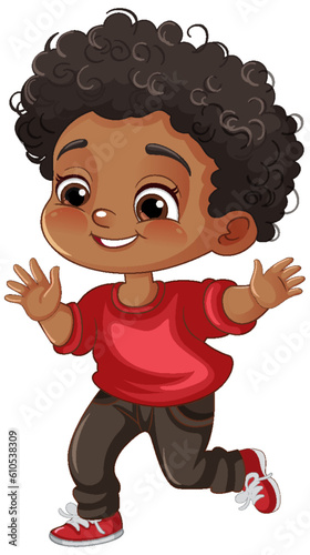 African American Kid Cartoon Character