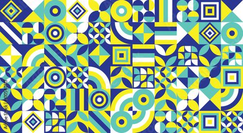 Geometric shapes background vector, shapes icon, wallpaper geometric. Geometric abstract pattern with simple shapes. Simple composition for web design, branding, invitations, posters, and textiles.