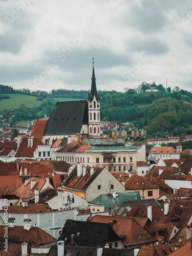 Panoramic view of Cesky Krumlov, Czech Republic