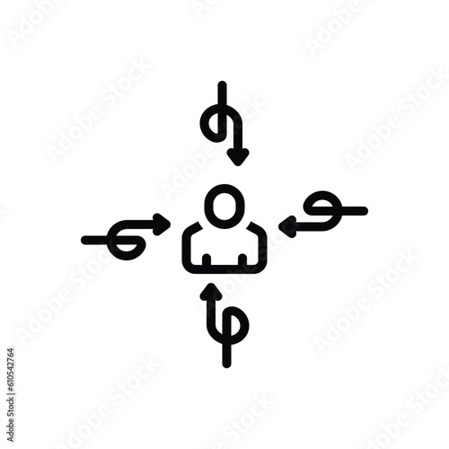 Black line icon for indirect 