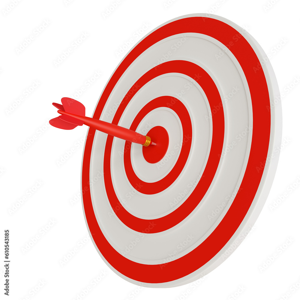 Arrow hits target board. business symbol target audience, selecting a target audience for business