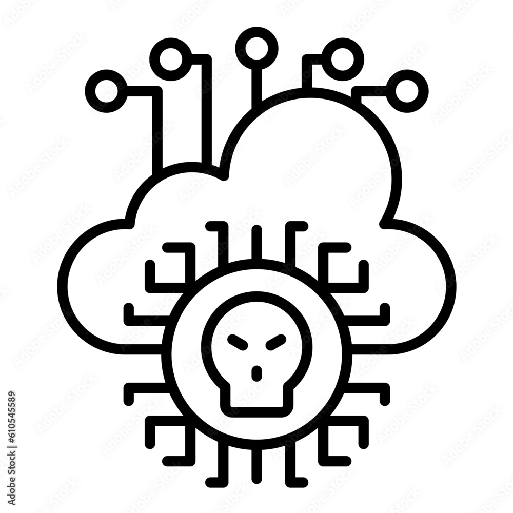 Infected Cloud Icon Infected Cloud Icon