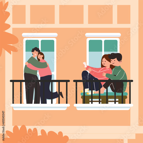 Set Couples in Love. Loving Relations, Togetherness. Man and Woman Proposal, Ring Engagement. Girl Getting Flower Bouquet, Boyfriend Carry Girl on Hands, Pair Sparetime. Cartoon Vector Illustration