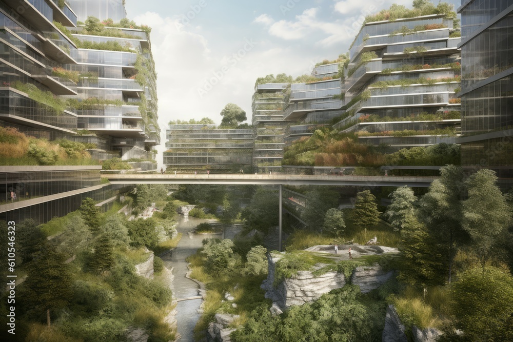 Eco city concept. Generate Ai