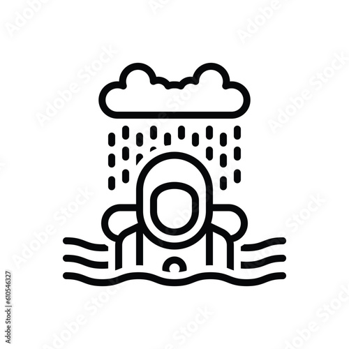 Black line icon for survive 