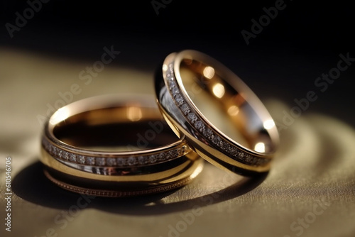 close up of two wedding rings