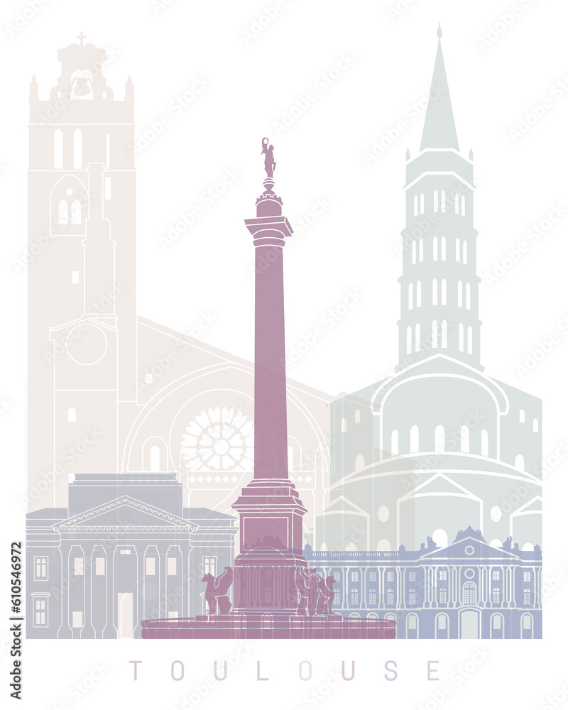 TOULOUSE SKYLINE POSTER PASTEL