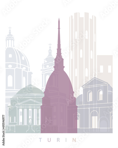 TURIN SKYLINE POSTER PASTEL