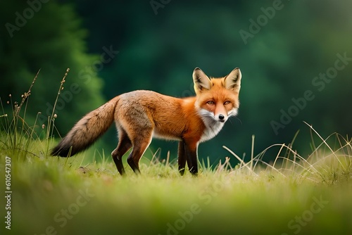 red fox vulpes in the grass © Ahmad