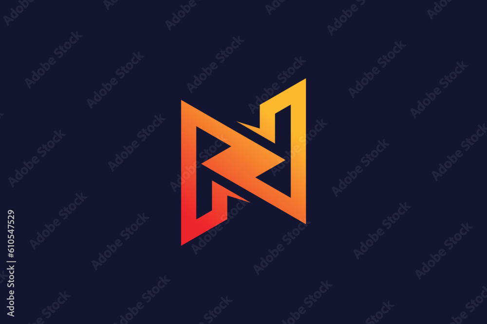 Letter N with energy concept logo design Letter N with energy concept logo design
