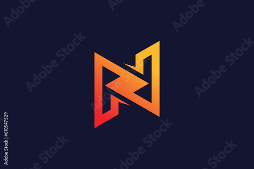 Letter N with energy concept logo design © AGUNG