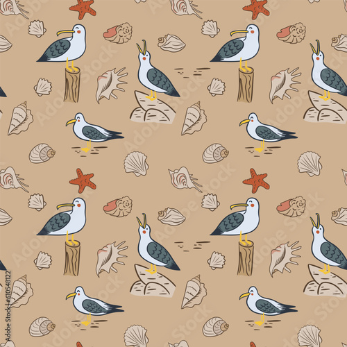 Kids cartoon vector seamless pattern with mews
