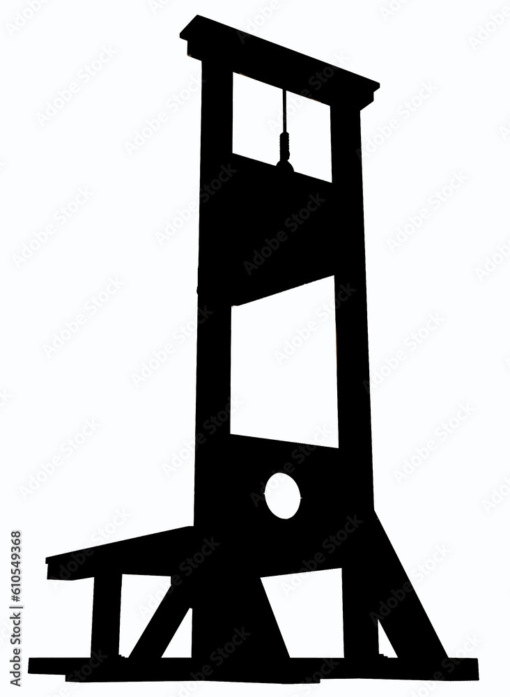 Naklejka premium silhouette of the guillotine 