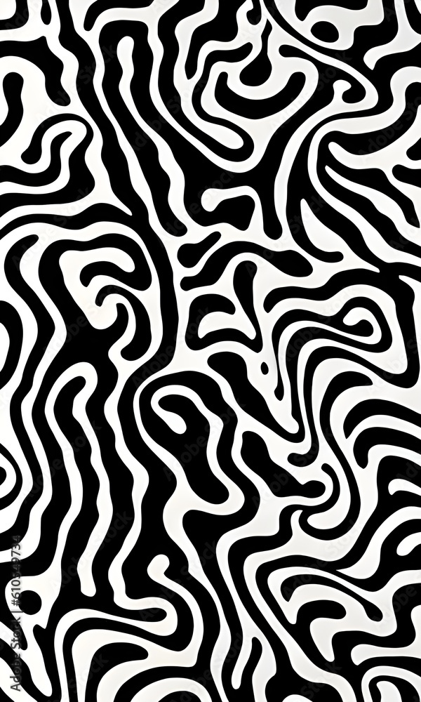 Abstract black & white seamless pattern