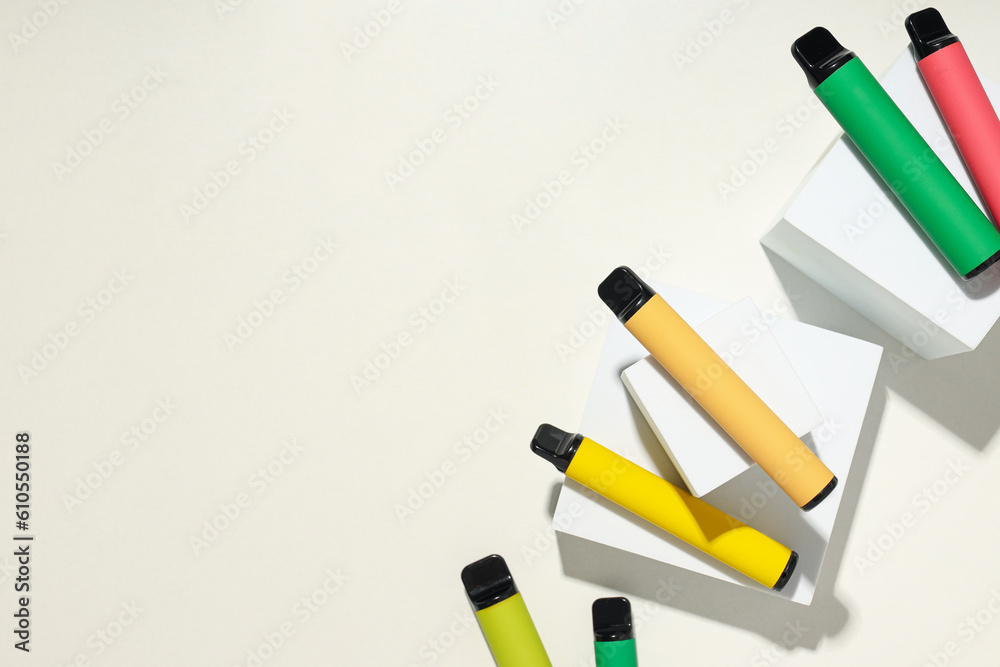 Smoking devices - electronic cigarette, concept of modern smoking Smoking devices - electronic cigarette, concept of modern smoking