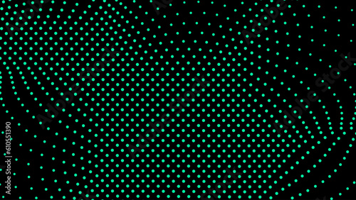 Dome-shaped protrusion part seine by stretching mesh for the illusion three-dimensional deformation of the surface. Screen media video trippy. Mesh LCD display. Scale size different hole space.