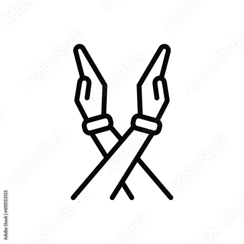 Black line icon for refused 